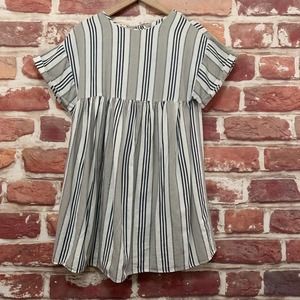 Asos Dress Women's Size 6 Gray White Multicolor Striped Casual Short Sleeve